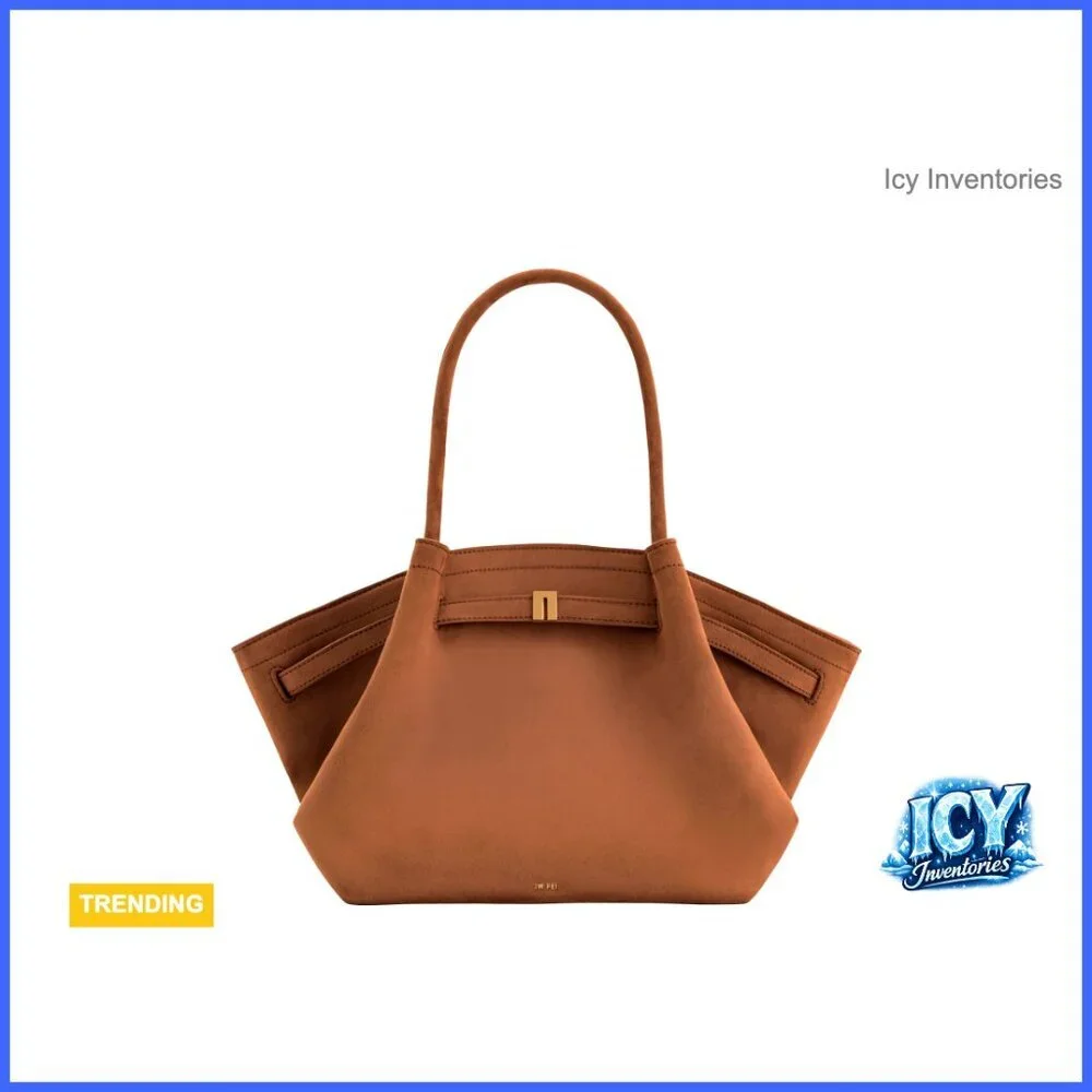 Faux Suede Medium Tote Bag with Magnetic Closure